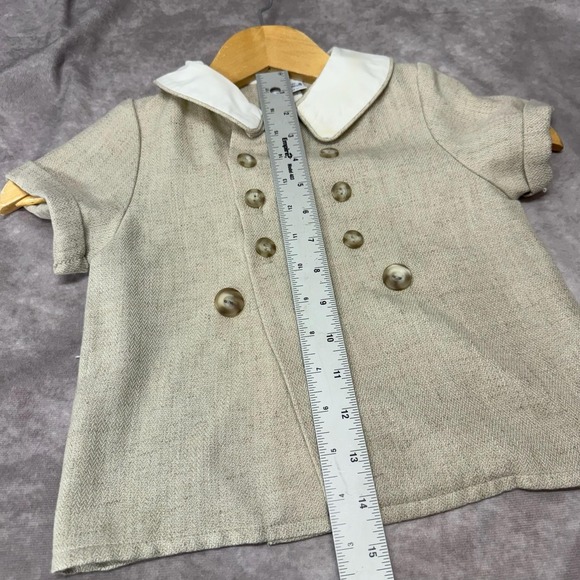 VTG Imp Originals Short Set Kids 3T Peter Pan Collar Double Breasted Made USA - Picture 9 of 12